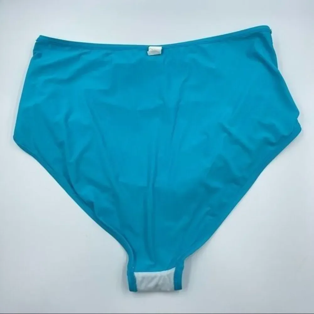 Women Blue High Waist Ruched Bikini Bottom Swim Size XL